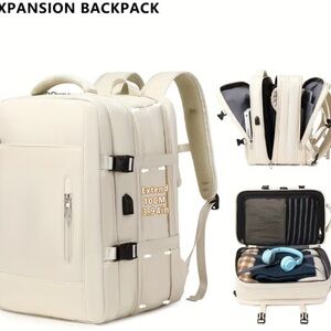 Large Expandable Cream Backpack in great condition
